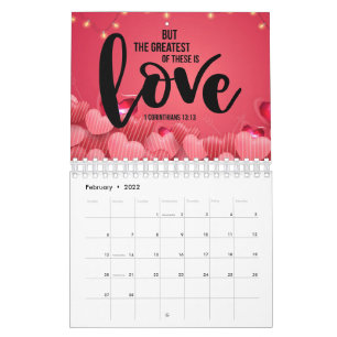 Calendrier Je T'Aime Écriture Bible Verse Inspirationnel