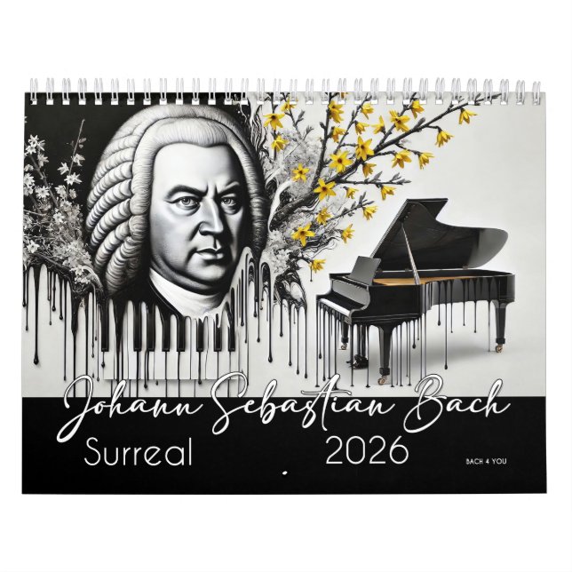 Calendrier Johann Sebastian Bach Portraits : Surreal 2026 (Protection)