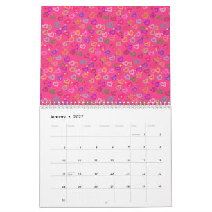 Calendrier Joli cœur coloré