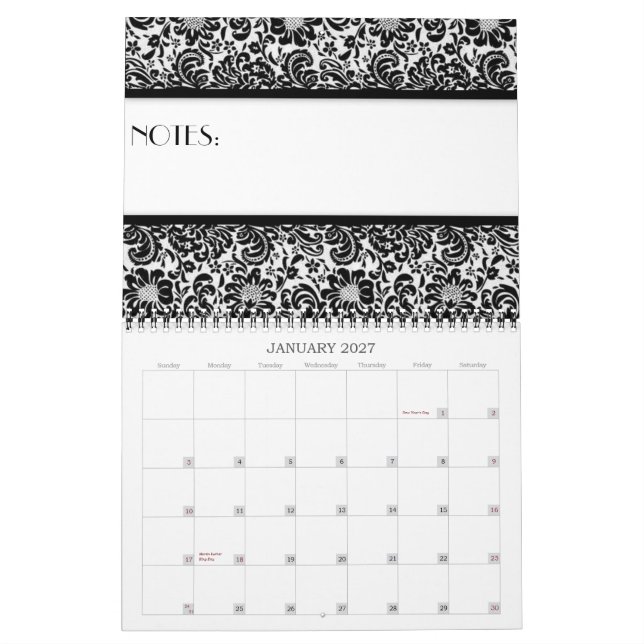 Calendrier Joli et professionnel (Jan 2027)