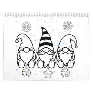 Calendrier Jolies lutins de Noël Design de vacances.