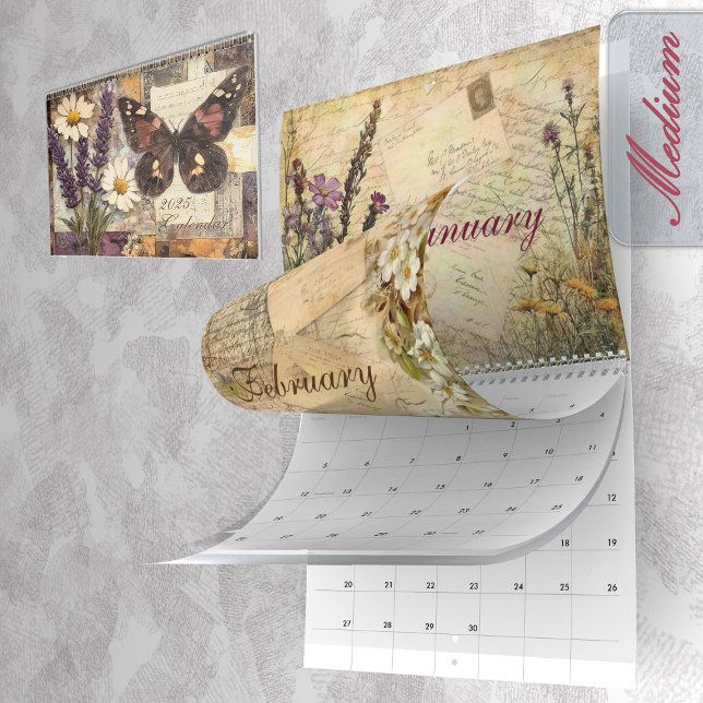 Calendrier Journal Vintage floral Junk 2025 (2025 Vintage Floral Junk Journal Calendar)