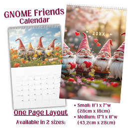 Calendrier Joyeux et mignon Art de Gnome Friends lumineux