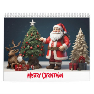 Calendrier Joyeux mur de Noël design avec père Noël