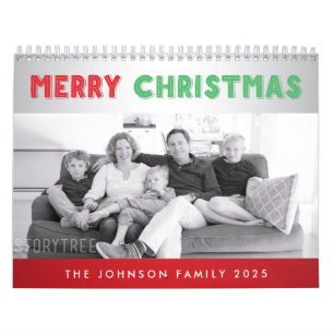 Calendrier Joyeux Noël Silver Family Photo Calendar 2025
