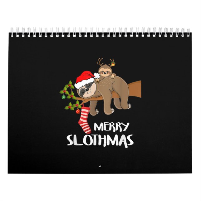Calendrier Joyeux Sloth Santa Hat Noël aux amoureux (Protection)