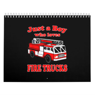 Calendrier Juste Garçon qui aime Firetruck & Toddler Firefig
