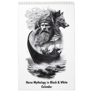 Calendrier La mythologie nordique en noir et blanc