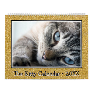 Calendrier La Parties scintillant d'or Kitty Calendar