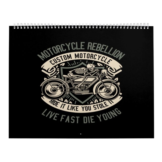 Calendrier la rébellion motocyclette sur mesure moto ride il  (Protection)