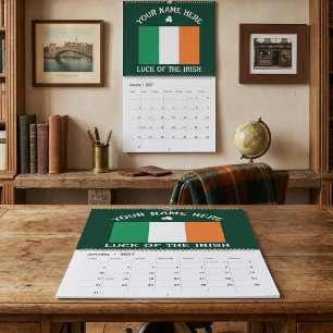 Calendrier La Saint-Patrick Drapeau de l'Irlande Nom personna