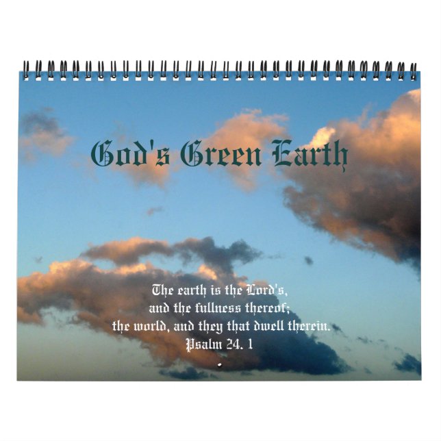 Calendrier La Terre Verte de Dieu+Citations Nature-Écriture (Protection)