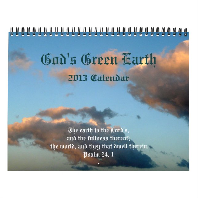 Calendrier La Terre Verte de Dieu+Citations Nature-Écriture (Protection)