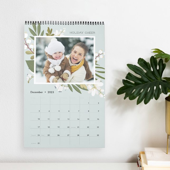 Calendrier La verdure d'hiver | 24 Légende personnalisée phot (Créateur téléchargé)