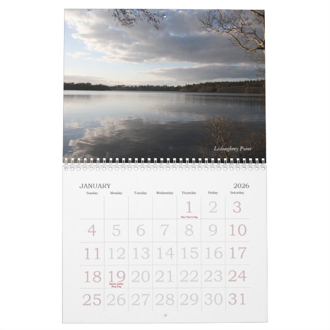 Calendrier Lacs Connemara (Jan 2026)