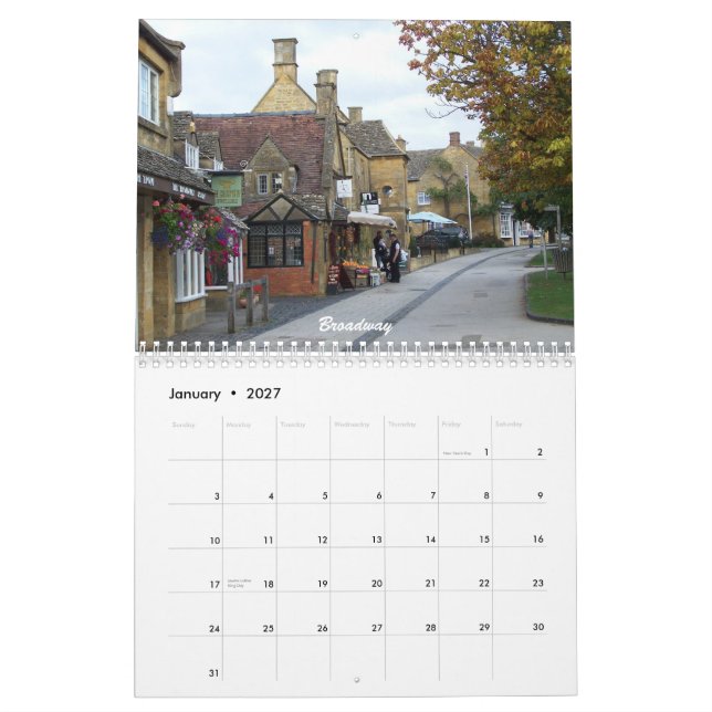 Calendrier L'Angleterre plus pittoresque (Jan 2027)