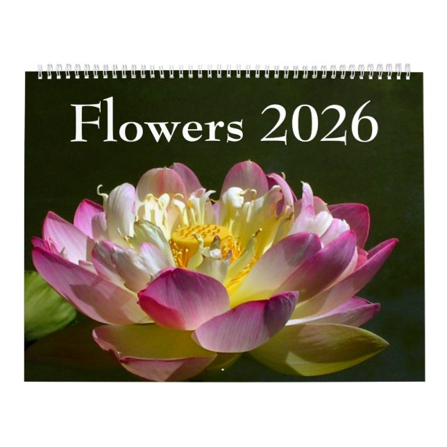 Calendrier Large Flowers 2026 Calendar (Protection)