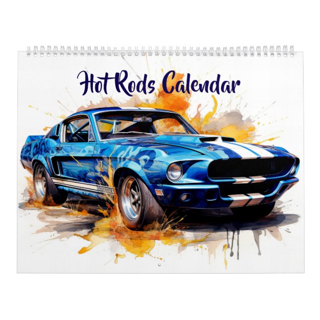 Calendrier Large Size Hot Rods Calendar (Protection)