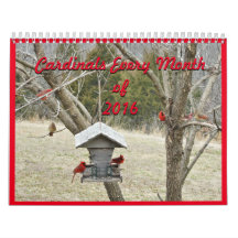 Les cardinaux pour le chaque mois 2016 peuvent