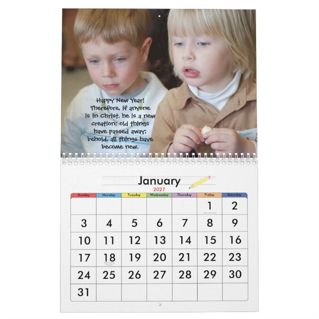 Calendrier Les enfants de la première église (Jan 2027)