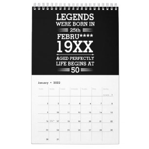 Calendrier Les légendes personnalisées sont nées à la dat