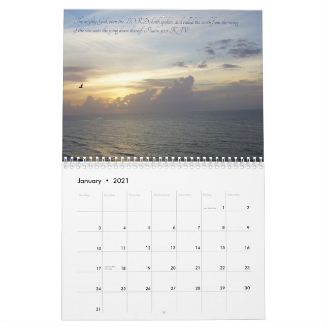 Calendrier Les merveilles de la nature (Jan 2021)