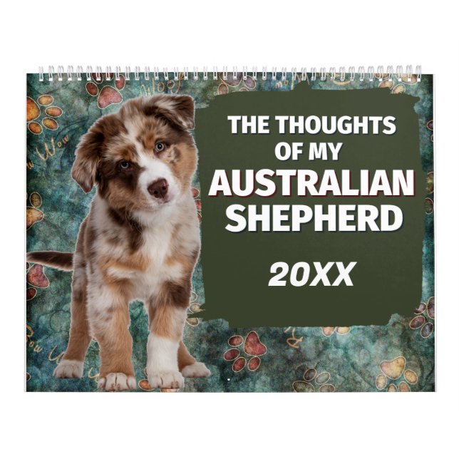 Calendrier Les pensées hilarantes de mon berger australien (Protection)