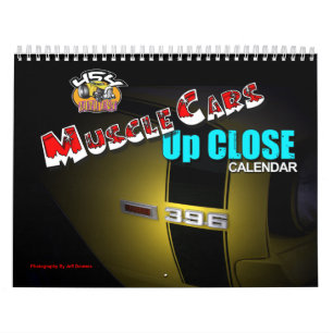 Calendrier Les voitures de muscle se ferment vers le haut du