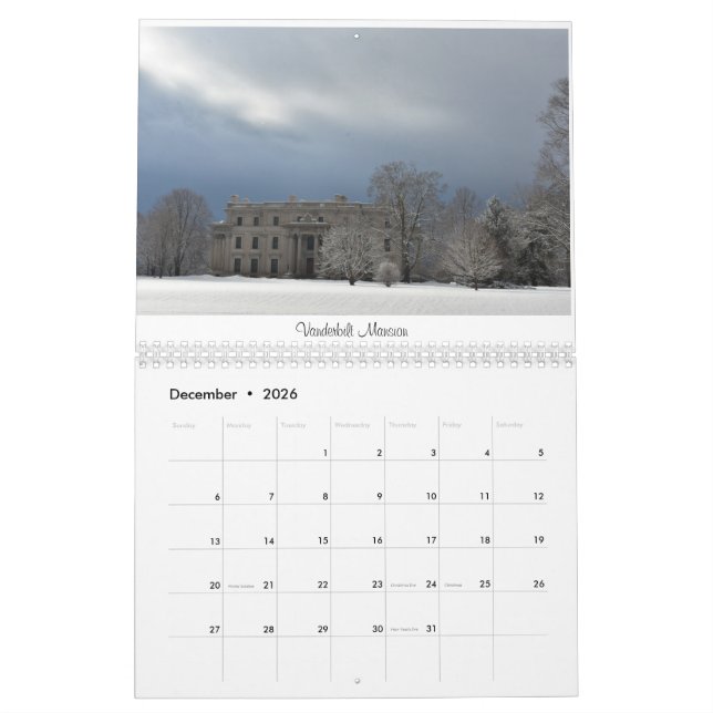 Calendrier Lieu d'intérêt dans la vallée de l'Hudson (Dec 2026)