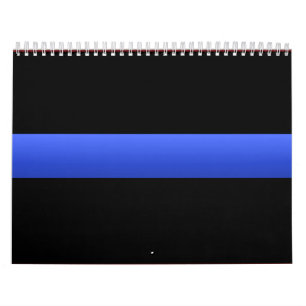 Calendrier Ligne bleue mince de la police