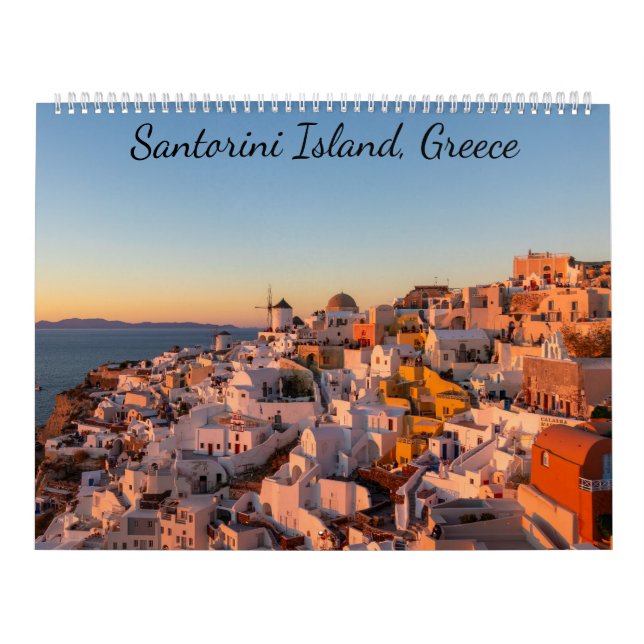 Calendrier L'île de Santorin, Grèce Photo (Protection)