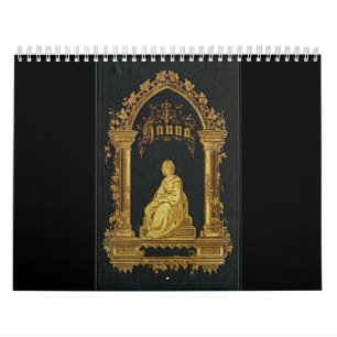 Calendrier Livre de prière juif doré d'antiquité de
