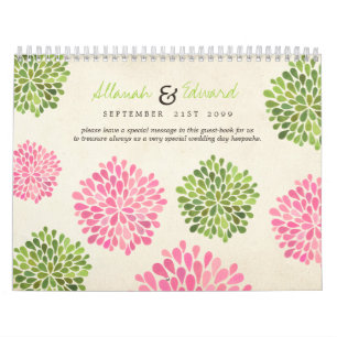 Calendrier Livre d'invité personnalisé par mariage unique de