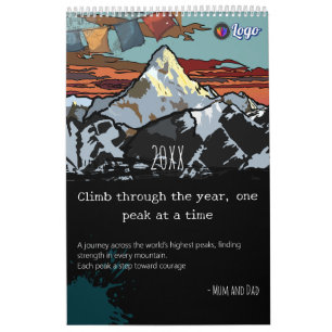 Calendrier Logo moderne Turquoise Mountain Peak-Art & Motivat