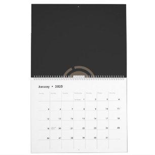 Calendrier logo noir et brun avec la lettre 9
