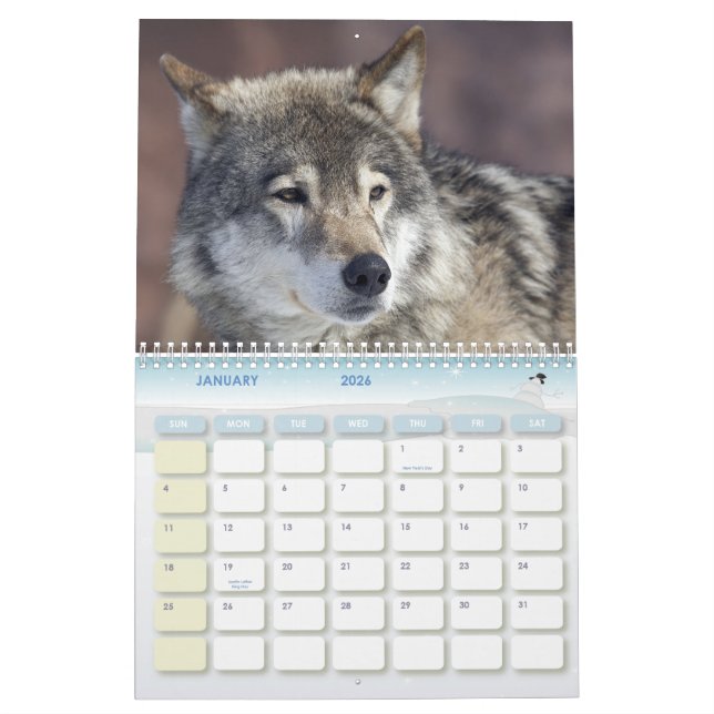 Calendrier loup (Jan 2026)