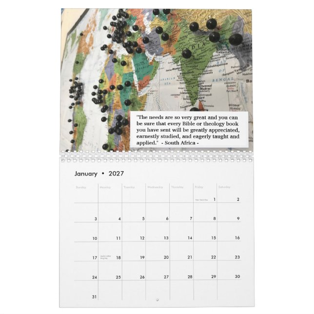 Calendrier Love Packages 2020 Calendar (Jan 2027)