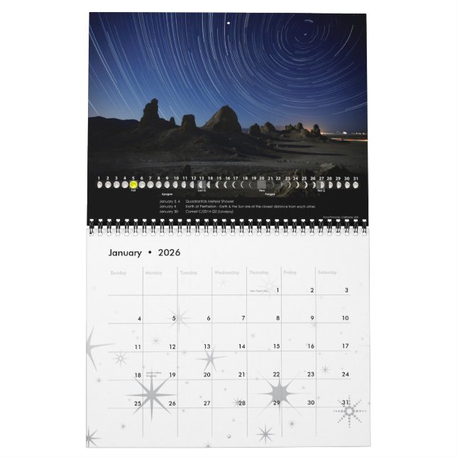 Calendrier lunaire 2015 Astronomy Wall Calendrier  (Jan 2026)