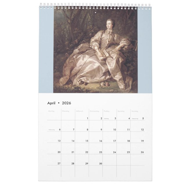 Calendrier Madame de Pompadour – Jeanne Antoinette Poisson (Apr 2026)