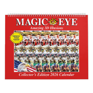 Calendrier magique USA 2026 de 14,25" de large