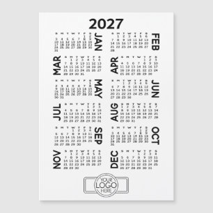 Calendrier magnétique avec logo d'entreprise Carte