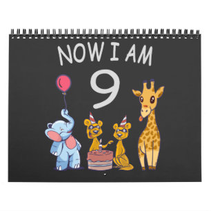 Calendrier Maintenant j'ai 9 ans 9e anniversaire au Zoo