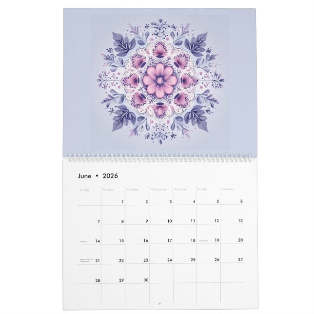 Calendrier Mandala de la série en floraison (Jun 2026)