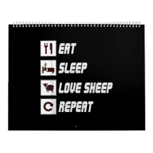 Calendrier Mange sommeil amour mouton répéter   Don de devi