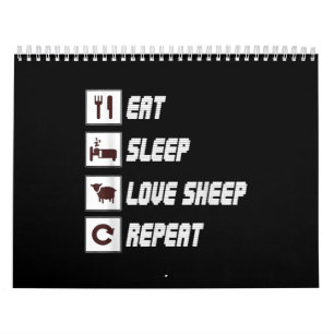 Calendrier Mange sommeil amour mouton répéter Don de devis