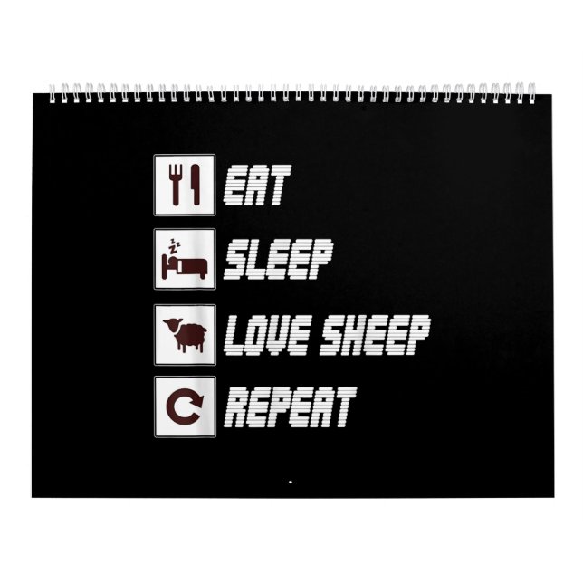 Calendrier Mange sommeil amour mouton répéter | Don de devis  (Protection)