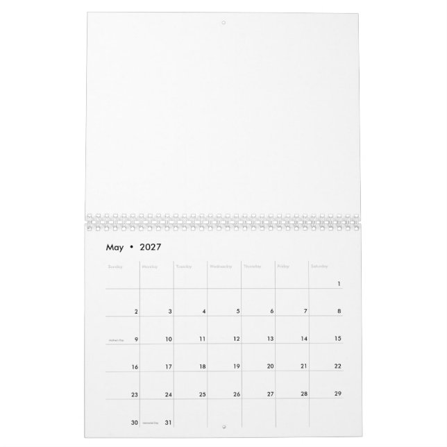 Calendrier Marbre Blanc (Mai 2027)