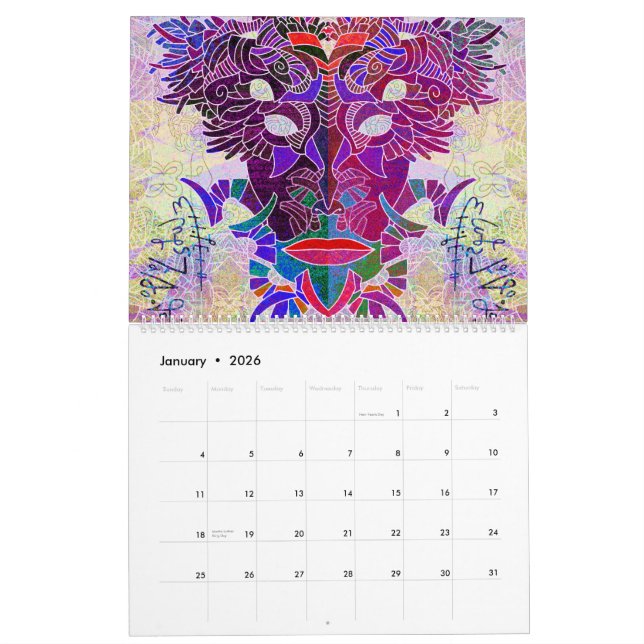 Calendrier Maskyrinth de Lin Tarczynski pour 2026 (Jan 2026)