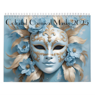 Calendrier Masques de carnaval colorés