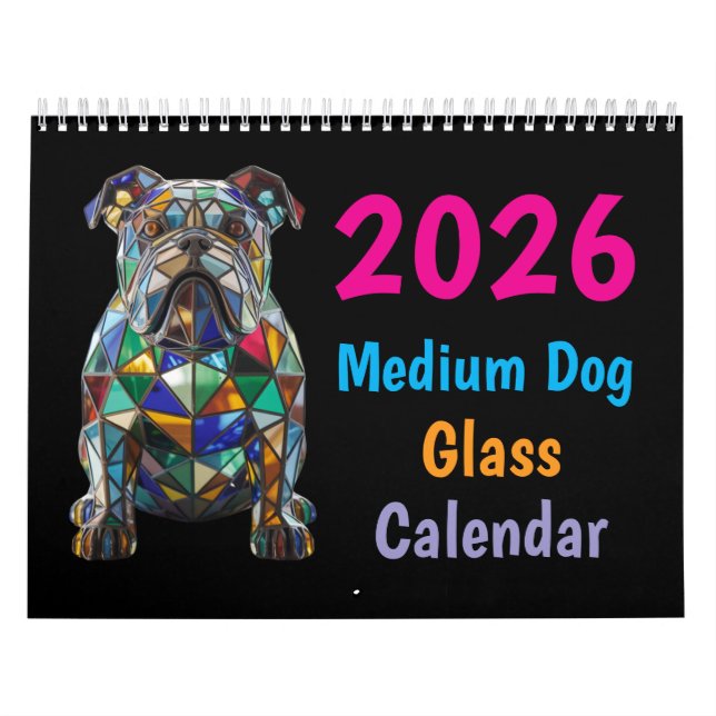 Calendrier Medium Dog Glass Calendar (Protection)
